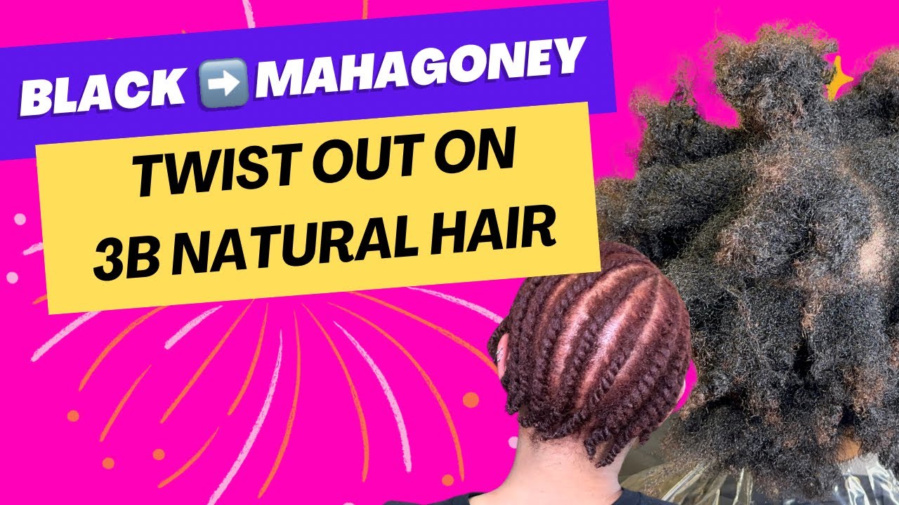 From black to Mahogany hair color on TWA hair  | Twist out on low porosity 4b hair|