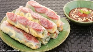 Fresh Spring Rolls with Chinese Sausage (Bo Bia)