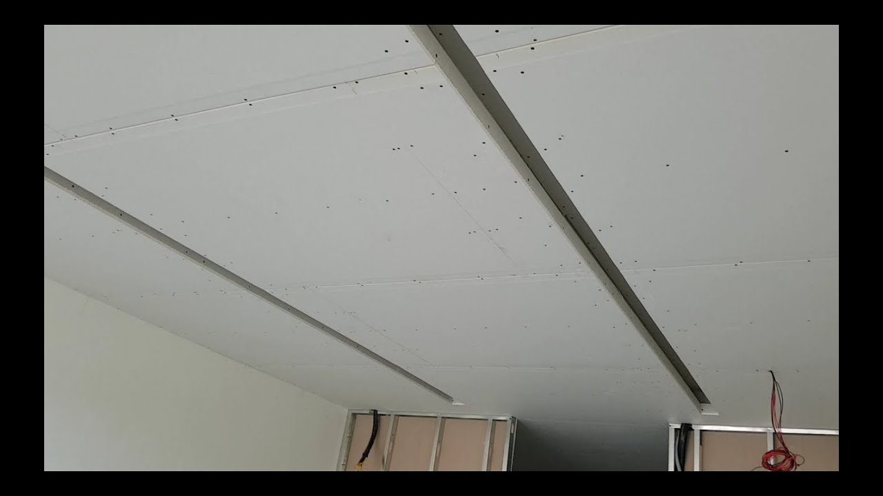 Gypsum Board Ceiling With Hidden Light Panels Strips