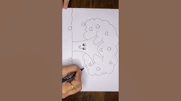 Simple memory drawing | mango tree drawing | Free tutorials @likeokplease