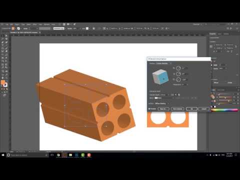 Design Brick wall 3D in Adobe Illustrator 2018