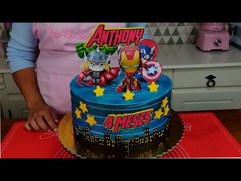 DECORAÇÃO DE BOLO TEMA VINGADORES / DECORAÇÃO PARA INICIANTES NA CONFEITARIA @PARISCAKEDESIGNER