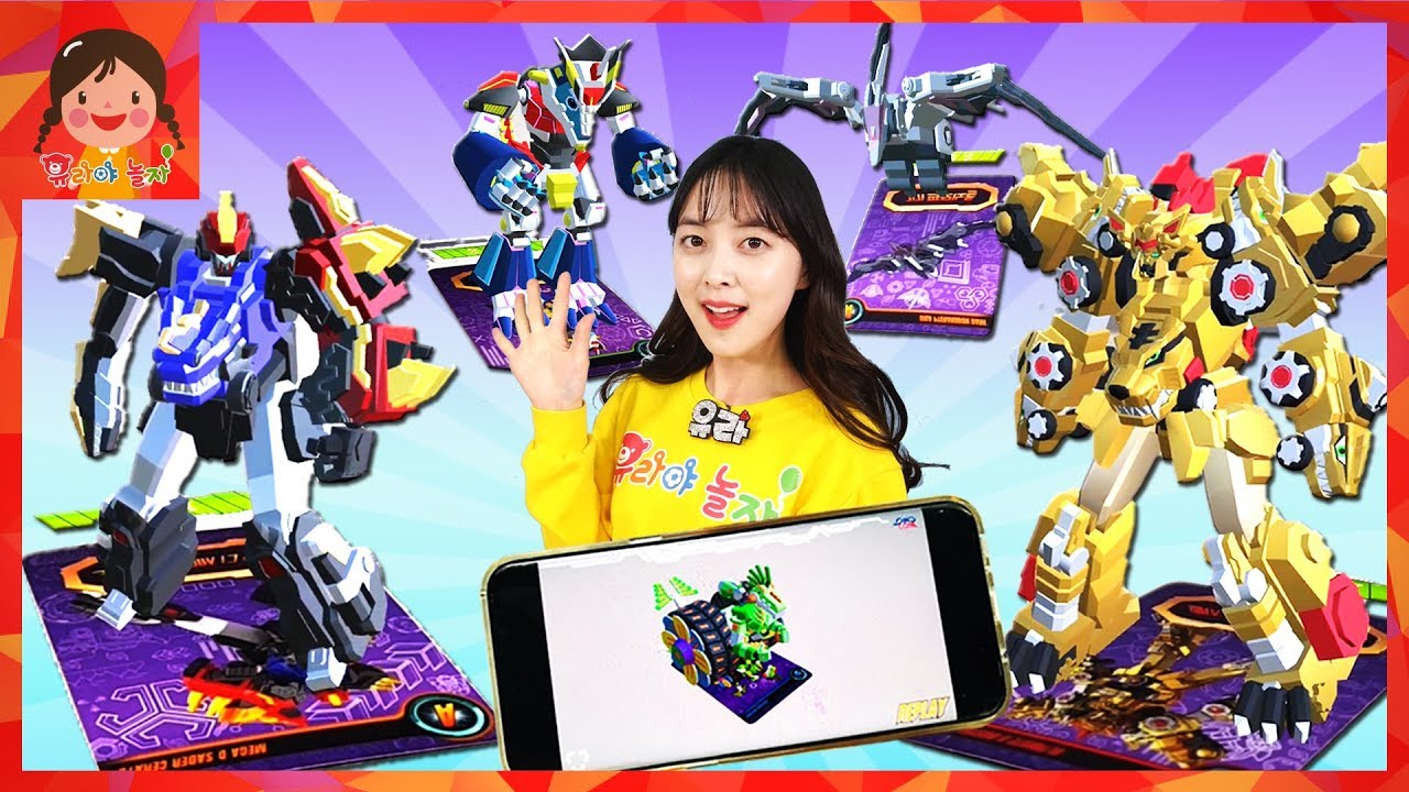 다이노코어 시즌3 증강현실 카드 게임 스마트폰 AR 얼티밋디버스터와 하이퍼디세이버의 대결! 캐릭터가 살아나요 변신로봇 장난감 [유라]