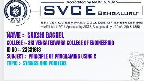 POP VIDEO ASSIGNMENT 1 [STRINGS & POINTERS] #svce