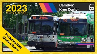 Camden, NJ: Buses at the Kroc Center - NJ Transit TrAcSe 2023
