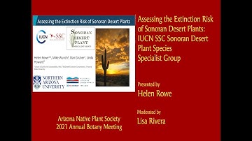 Helen Rowe Presents: Assessing the Extinction Risk of Sonoran Desert Plants: IUCN SSC Sonoran Desert