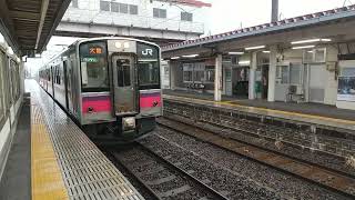 【入線】追分駅にJR東日本701系奥羽本線大館行きが入線　ミニ９５０