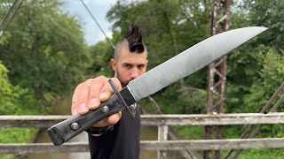 How to forge a full flat grind Bowie knife