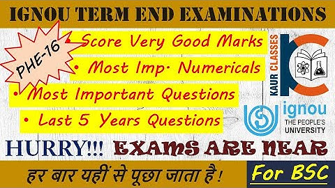 PHE-16 | Most Imp. Ques. With solutions| Communication Physics | BSC | IGNOU | Term End Examinations