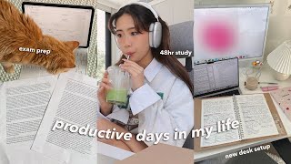 STUDY VLOG  very productive days in my life, exam prep, what I eat, apartment clean, grocery shop