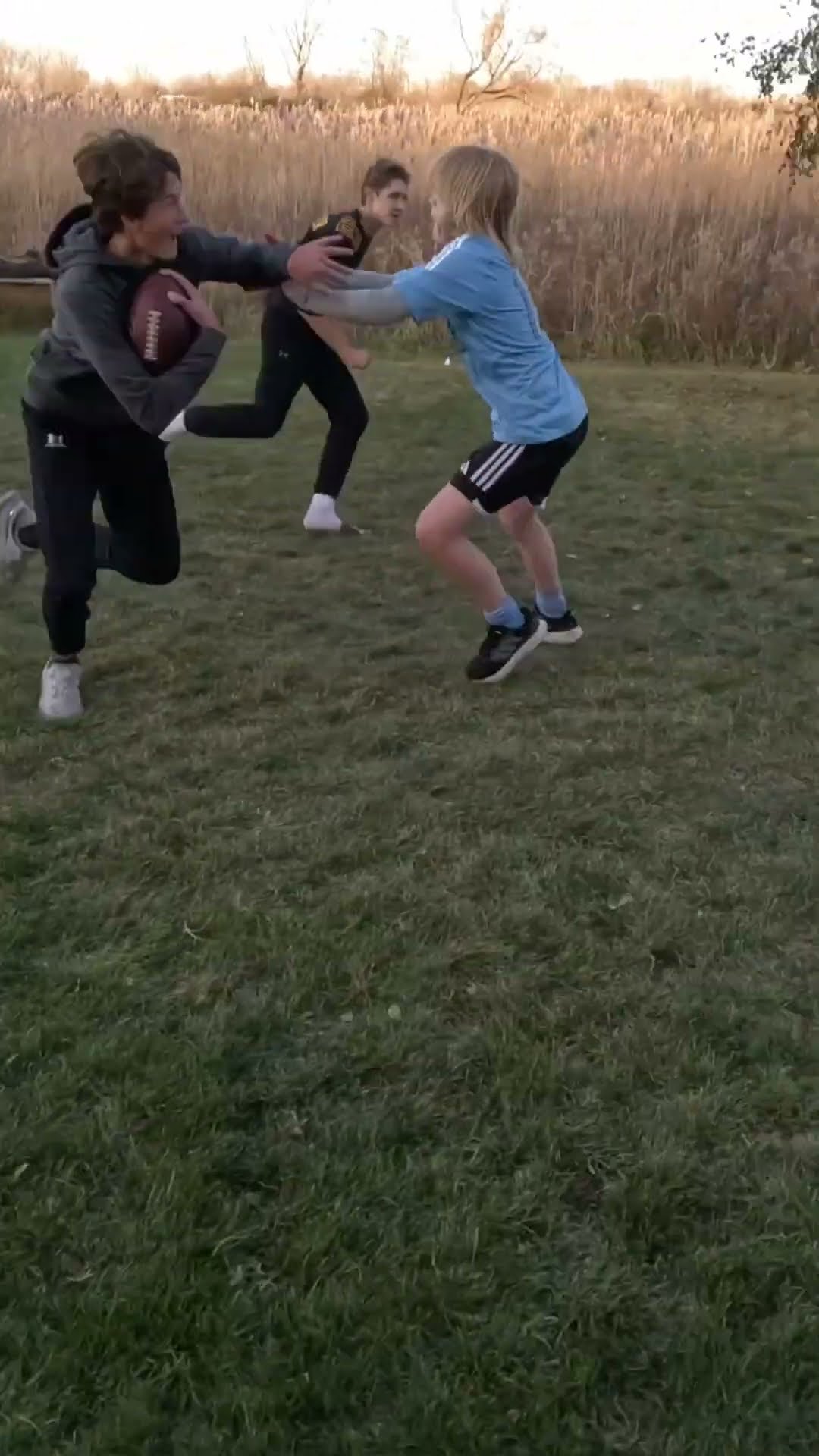 Colin strips the ball from Chandler and takes it back for the touchdown?!! #sports #football #viral