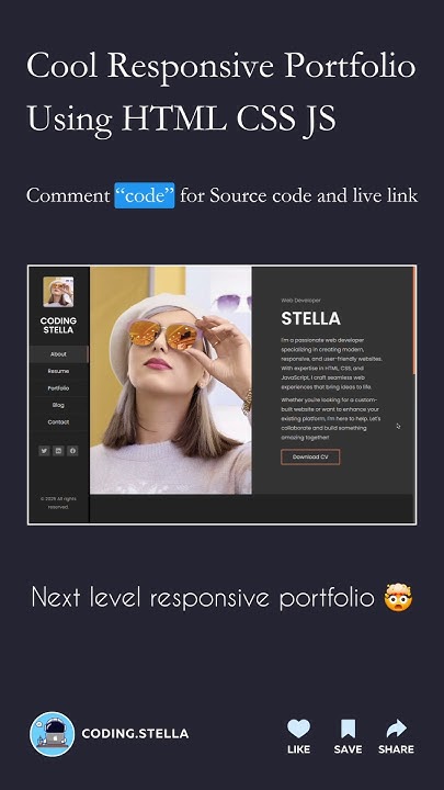 Cool Responsive Portfolio Using HTML CSS JS 😎😶‍🌫️ #portfolio #html # ...