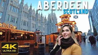 Aberdeen Scotland Walking Tour, Dec 2022 | 4K 60fps