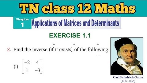 TN 12 Maths Exercise 1.1 Q.No.2 sub(i) Applications of Matrices and Determinants
