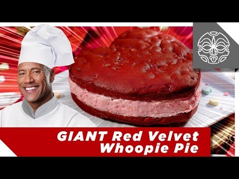 What The Rock Is Cooking: GIANT Red Velvet Whoopie Pie for Valentine’s Day