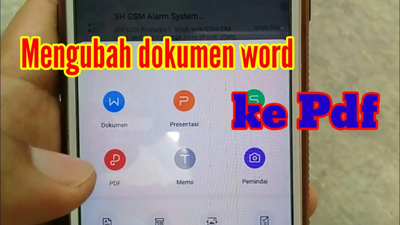 Cara mengubah dokumen word ke pdf dari hp wps office youtube