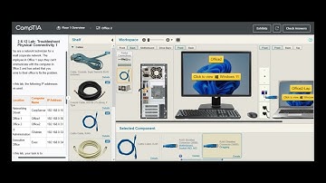 Testout | Network + | 2.6.12 Lab: Troubleshoot Physical Connectivity 1