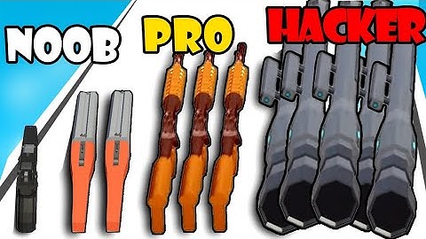 NOOB vs PRO vs HACKER - Gun Merge Run Part 1 | Satisfying Games (Android,iOS)