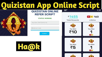 New Script !! Quizistan App Bypass Script !!  Quizistan Unlimited Refer Bypass Trick  Online Script
