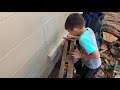 My son's first wood turning - garlic masher My son's first wood turning - garlic masher