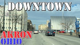 Akron  Ohio  4K Downtown Drive