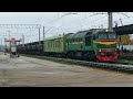 M62-1358 with maintenance train passing main station Riga-Passenger