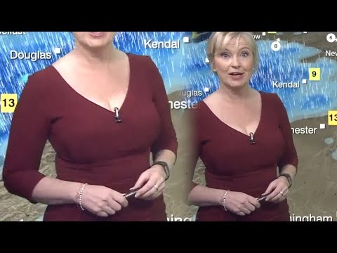 Carol Kirkwood | Low Cut Burgundy Dress!!!