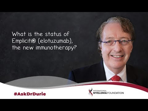 What is the status of Empliciti® (elotuzumab), the new immunotherapy?