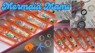 Aquarium Press-on Nails/ Beginners friendly ( my first time doing aquarium nails)