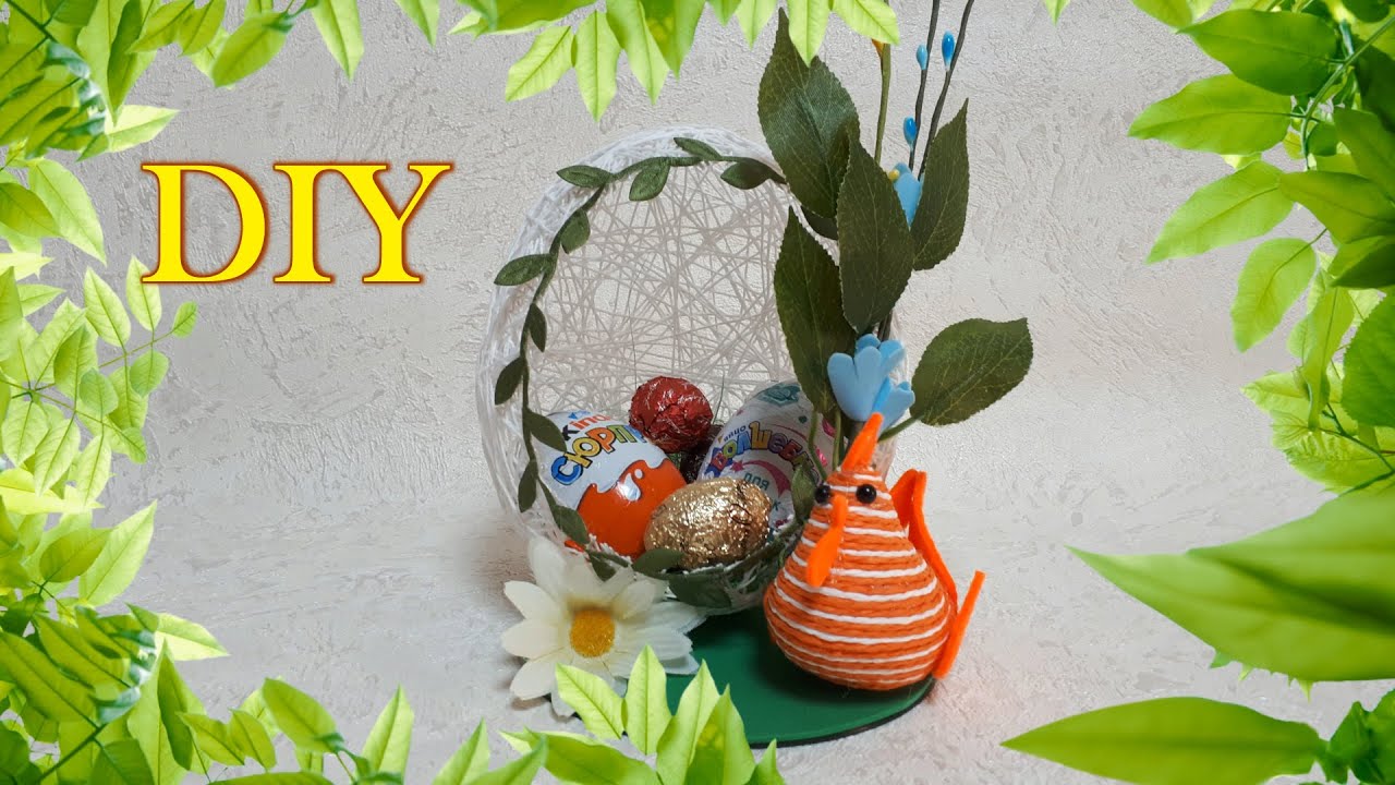 ПАСХАЛЬНЫЕ ПОДЕЛКИ своими руками.ПАСХАЛЬНАЯ КОМПОЗИЦИЯ с КОНФЕТАМИ.DIY