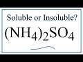 Solubility of Ammonium Sulfate
