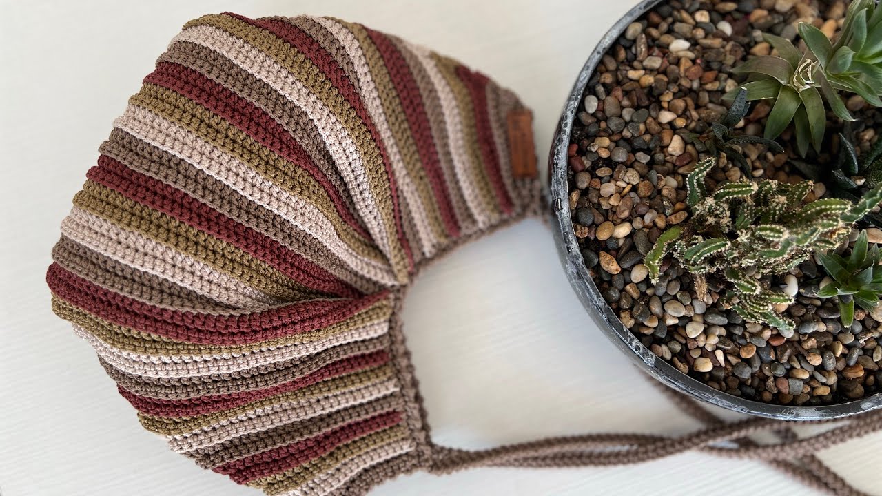 [Субтитры] Видеоурок по выкройке милой мини-сумочки из полиэфирной пряжи макраме | Легкая сумка