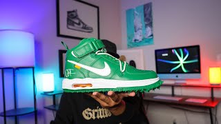 EARLY UNBOXING & EXCLUSIVE INFO - Nike x Off White Air 1 Mid PINE GREEN!! - YouTube