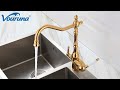 Vouruna victoria golden kitchen faucet tri flow sink mixer ro water 3 way kitchen tap