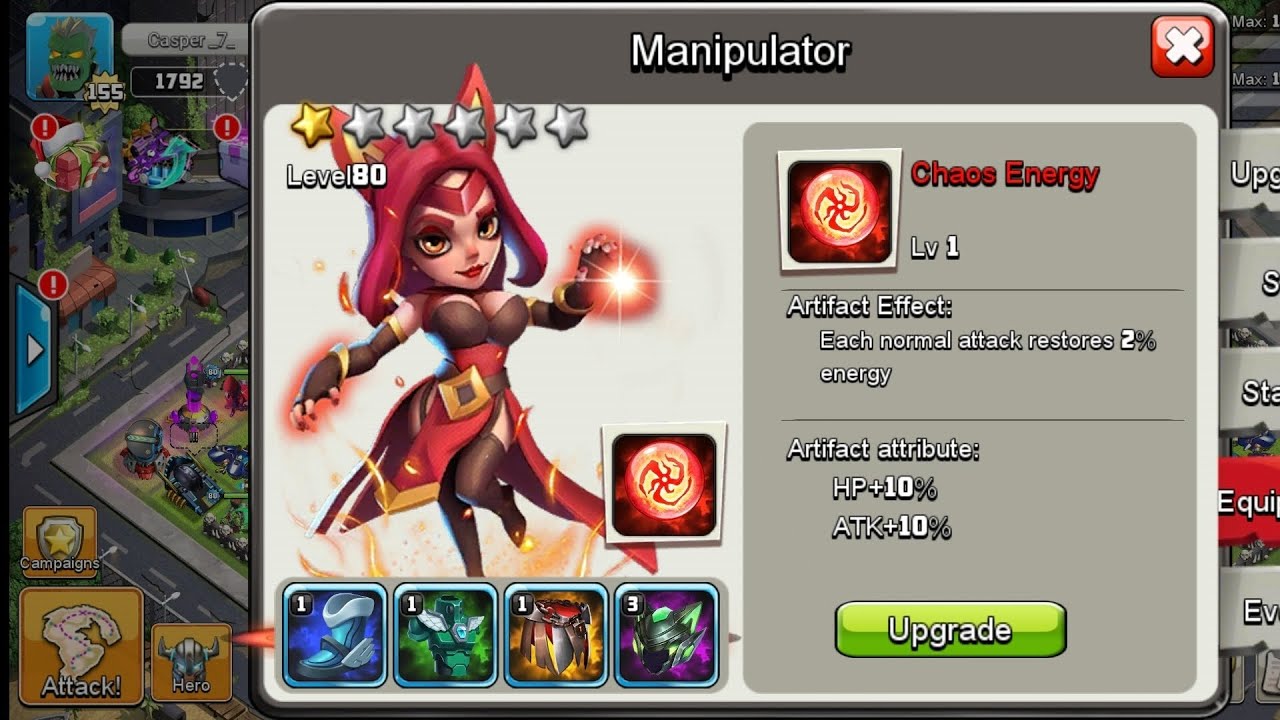Coz1 clash of Zombies manipulator#clash_of_zombe#mabipulator Chaos Enregy Artifact Effect
