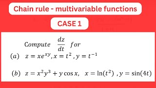 Chain rule- multivariable functions (case 1) with solved examples