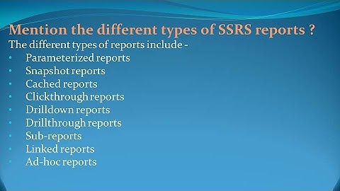 SSRS Interview Questions and Answers for freshers and experienced– Part 3
