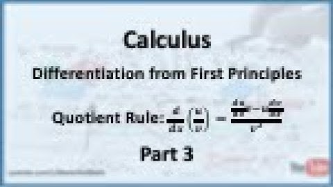 Calculus - Differentiation from First Principles: Derivation of the Quotient Rule - Part 3