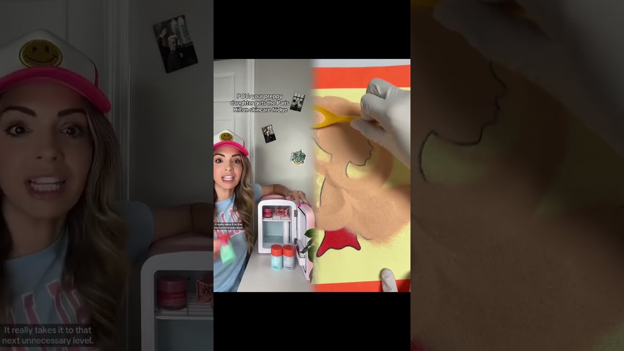 POV YOUR PREPPY DAUGHTER GETS THE ParisHilton SKINCARE FRIDGE 