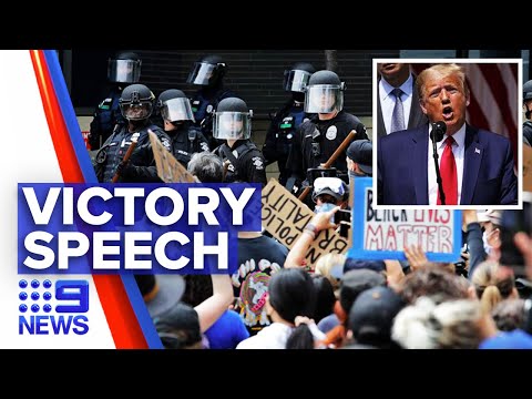 Turf war waged and won during U S protests | Nine News Australia