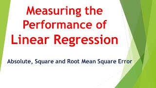 Measuring Performance of Linear Regression | Cost Function