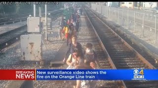 Newly released surveillance video shows MBTA Orange Line fire