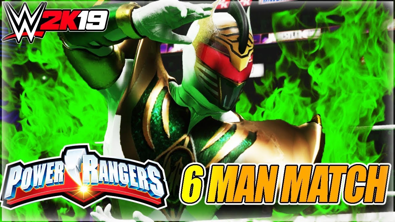 WWE 2K19 POWER RANGERS (6 MAN MATCH) CAW SHOWCASE - YouTube
