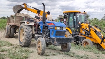 Eicher 551 Tractor loading with JCB 3DX Machine work in agriculture land|A to Z Tractors