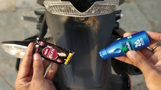 Shine Bike with Shampoo & Coconut oil, the cheapest way to shine fiber body of bikes & scooters