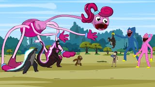 GODZILLA -KONG vs Mommy Long Legs save Huggy Wuggy | GODZILLA & Poppy Playtime Animation Compilation