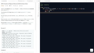 leetcode 2672 Numbero of Adjacent Elements with the Same Color - focus on locality