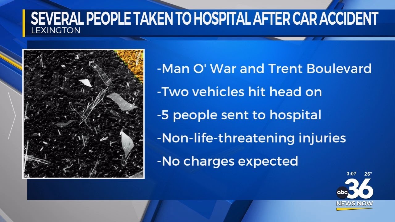 Five hospitalized after head-on crash in Lexington - YouTube