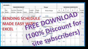 Bending Schedule Spreadsheet