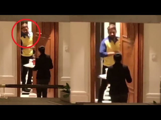 Watch MS Dhoni Surprised A Hotel Staff Girl When She Comes To His Room To Deliver Food | IPL 2023 class=